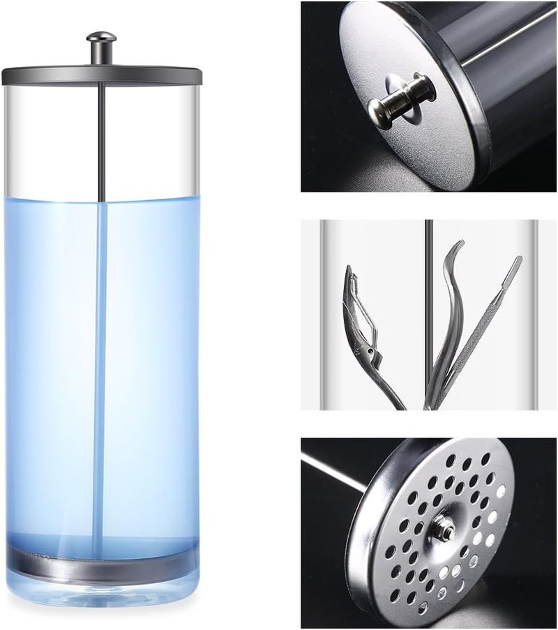 woobles Disinfecting Jar, Salon Barber Disinfection Jar, Container Sterilizer Cup for Disinfection Salon Hair Manicure Tools (9 inch) - Image 2